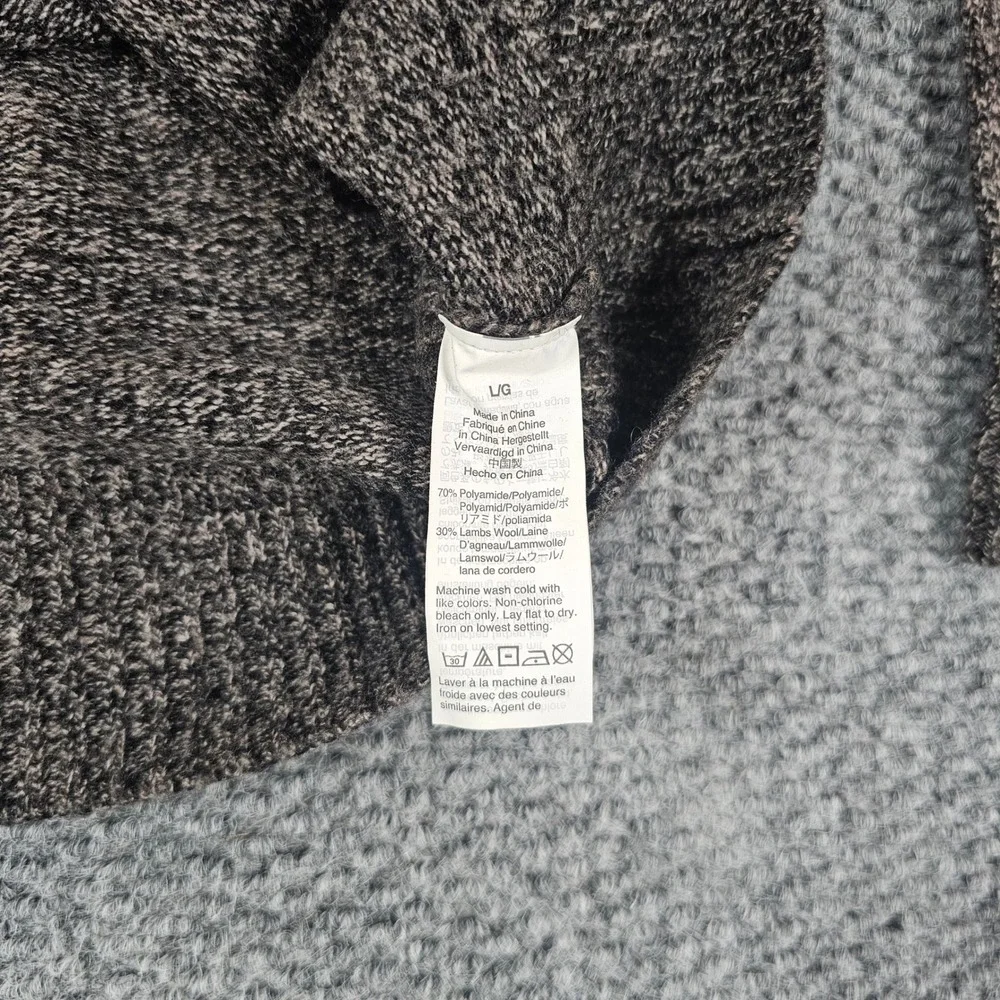 J.Crew Mens Large Lambswool Blend Marled Knit‎ Crewneck Sweater Black Raglan